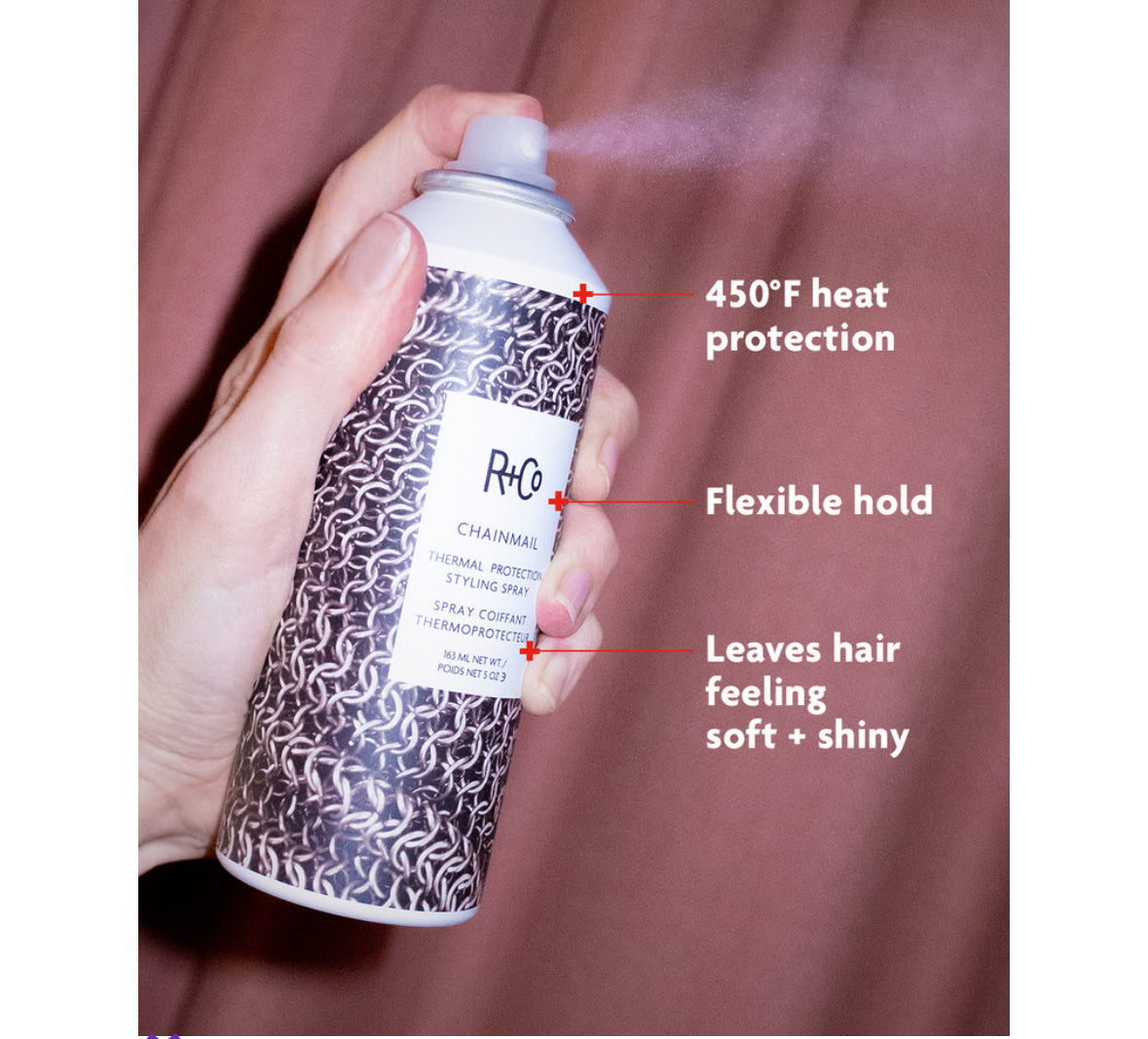R+Co CHAINMAIL thermal protection styling spray