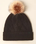 Load image into Gallery viewer, Winter Satin Lined Chevron Knit Beanie
